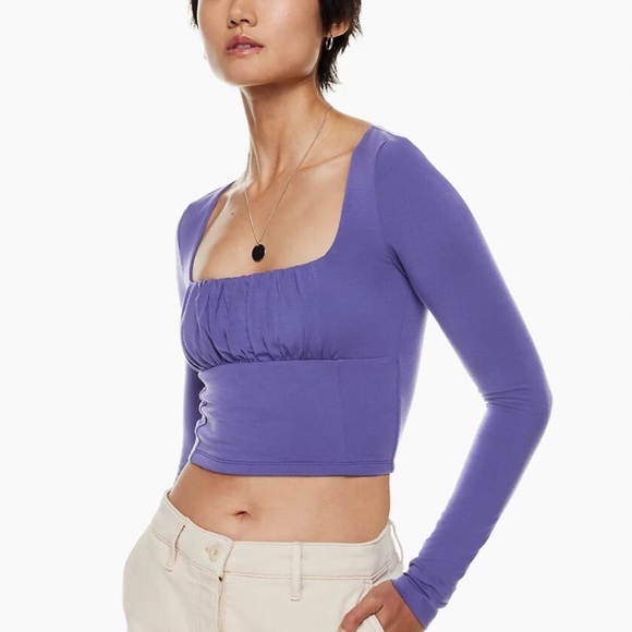 Aritzia Wilfred Free Orbit Corset Top Size Small Deep Violet - Picture 1 of 5